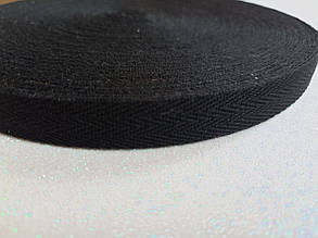 Кіперна стрічка ХБ 1.5см чорна на відріз