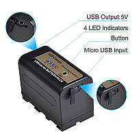 Аккумулятор батарея Batmax с USB зарядкой для SONY NP-F750 NP-F770 для фото видео накамерного свет, 5200 мАч