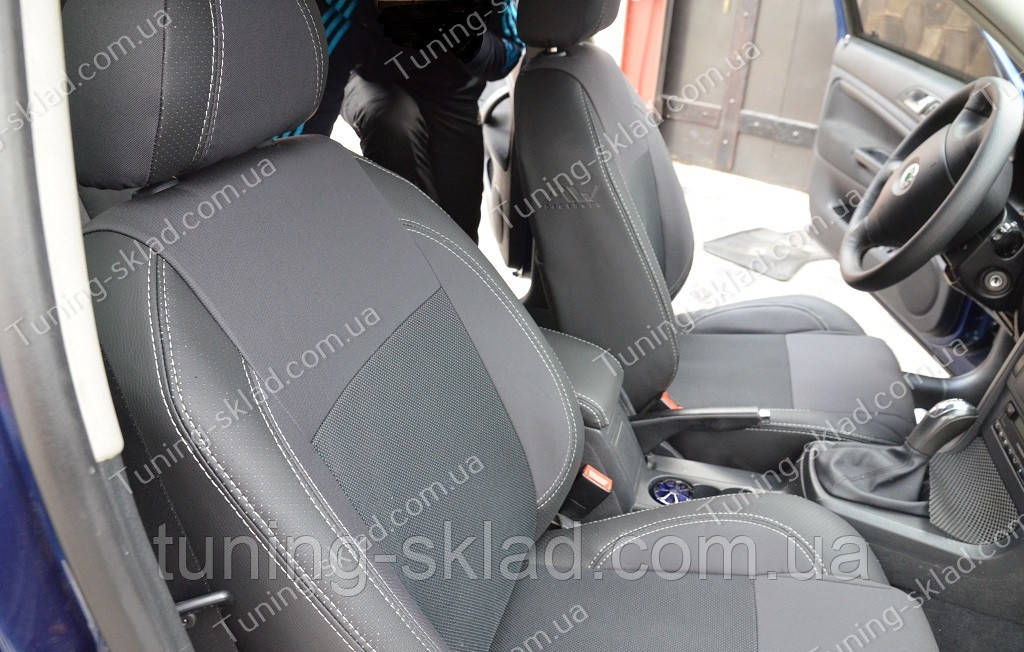 Чохли на сидіння Шкода Суперб 1 (чохли з екошкіри Skoda Superb 1 стиль Premium), фото 1