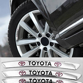 Наклейки на диски (на колеса) TOYOTA (Тойота) Хром