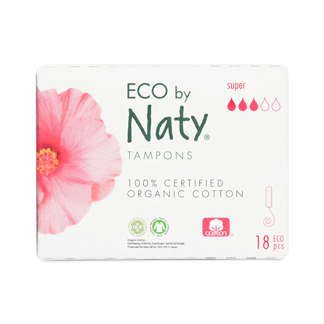 Органічні тампони ECO by Naty Super 18 шт. (без аплікатора)