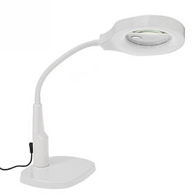 Світлодіодна настільна лампа - лупа на струбціні + підставка, 6 Вт.