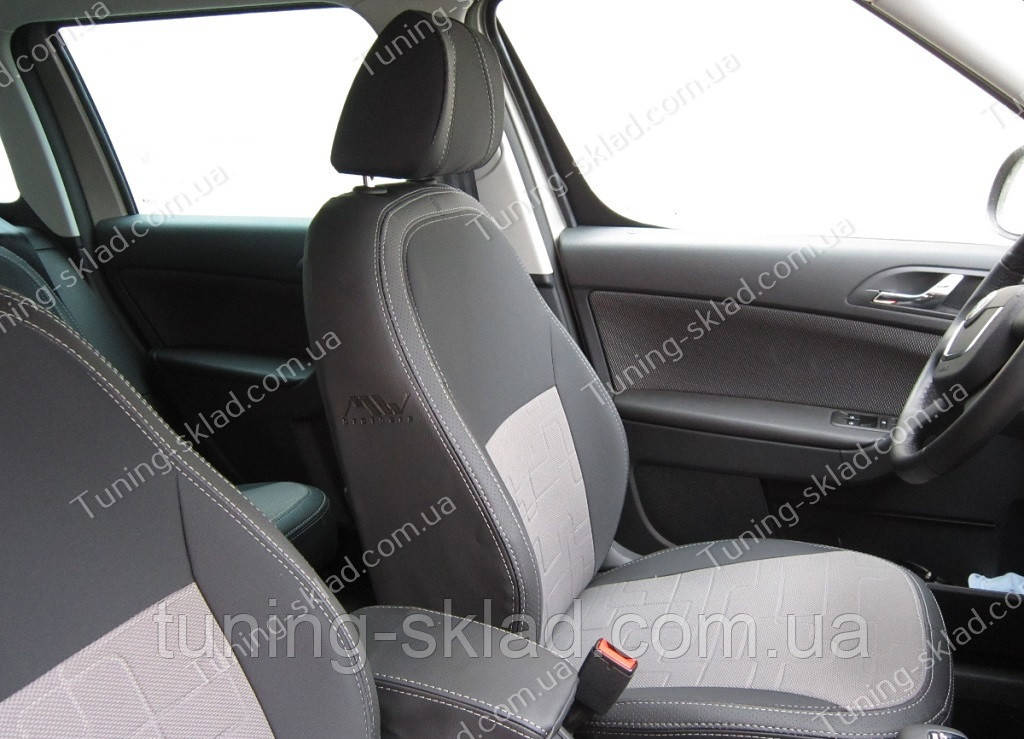 Чохли на сидіння Шкода Єті (чохли з екошкіри Skoda Yeti стиль Premium), фото 1