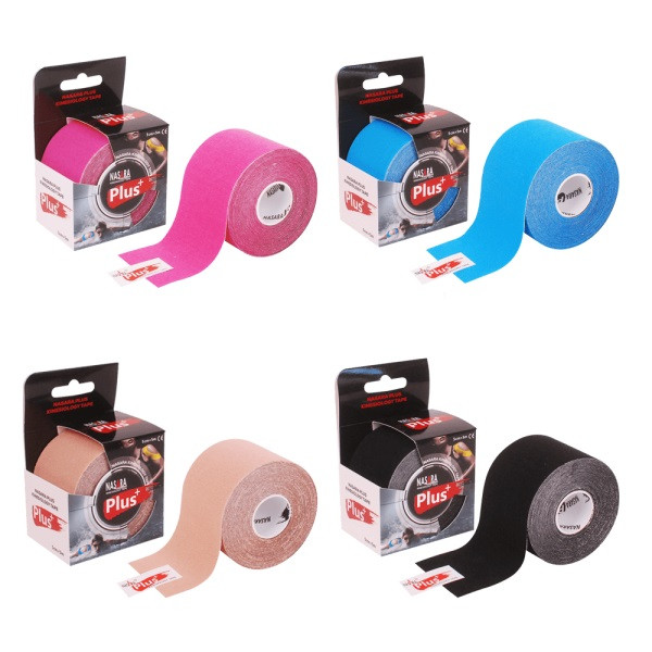 Кінезіо тейпи Nasara Plus 5 см x 5 м (6 шт., мікс кольорів)