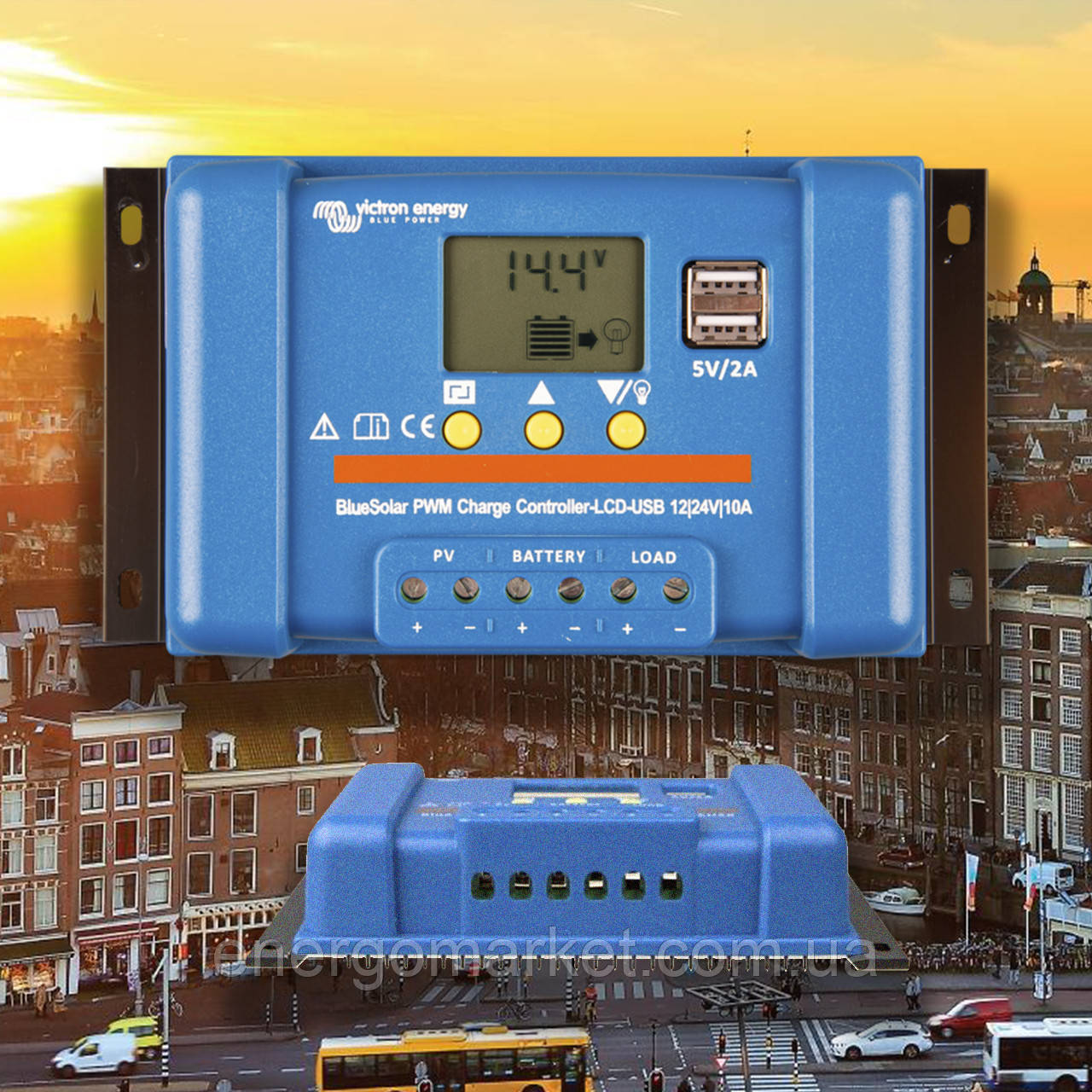 Контролер заряду VICTRON ENERGY BLUESOLAR PWM-LCD&USB (20A, 12/24В)