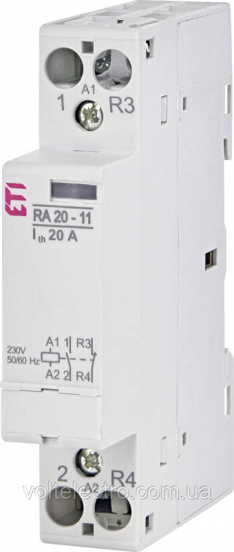 Контактор модульний RA 20-11 AC 220V 1NO+1NC ETI