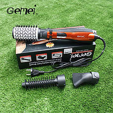 Фен-щітка, стайлер з обертовими насадками для кучерів і обсягу Gemei GM, фото 2