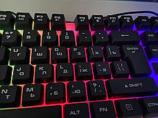 Клавіатура Російська + Мишка KEYBOARD KT-288, комплект клавіатура та мишка з підсвіткою, фото 3