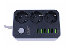 Якісний Мережевий фільтр-подовжувач LDNIO 6USB/3.4A SE3631, фото 4