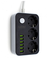 Якісний Мережевий фільтр-подовжувач LDNIO 6USB/3.4A SE3631, фото 5