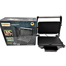 Притискний контактний електричний настільний гриль з індикатором нагрівання Rainberg RB-5412 2800W, фото 4