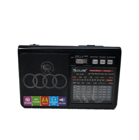 Радіоприймач-колонка акумуляторний Golon RX-1313 MP3 USB SD Чорний