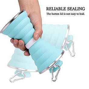 Силіконова пляшка складана folding travel water cup 9588, фото 3