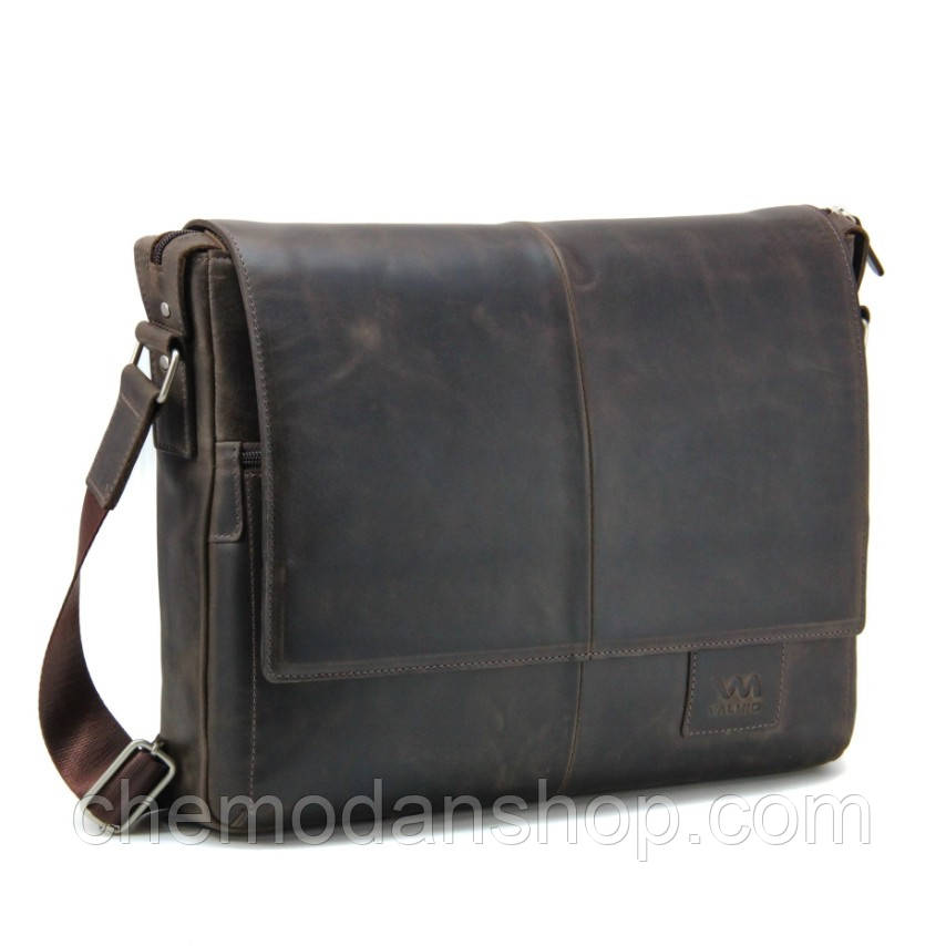 Сумка Tom Stone 5043 C-BR чоловіча шкіряна для ноутбука 15,6" коричнева