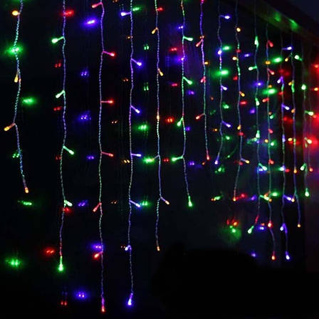 Гірлянда штора 2х2 метра 144 LED Мультиколірна, фото 3