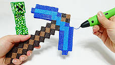 3D-ручка PEN-5 Minecraft з LCD-дисплеєм + Пластик і Трафарети!, фото 5