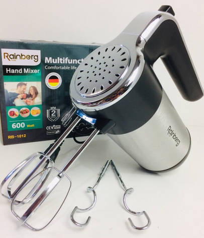 Міксер ручний 5 швидкостей 600 Вт Rainberg RB-1012, фото 1