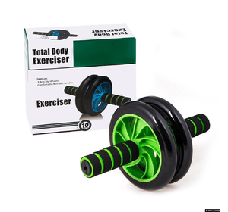 Гімнастичне спортивне фітнес-колесо Double wheel Abs health abdomen round ⁇ Тренажер-ролик для м'язів, фото 4