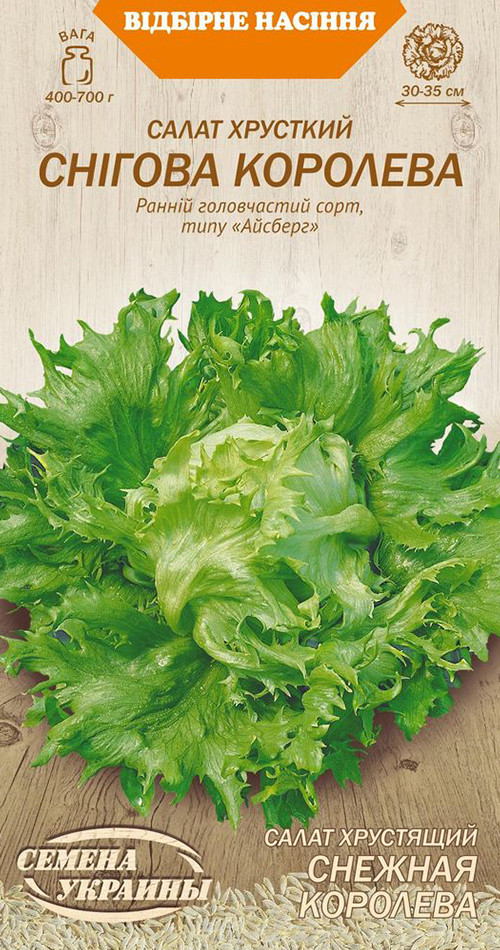Насіння Салат Головчастий СНІГОВА КОРОЛЕВА 1г, Насіння України, фото 1