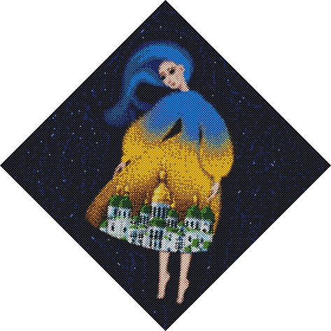 Алмазна мозаїка AMO7240 Берегиня Софіївська ©mosyakart, 40x40см Ideyka на підрамнику, фото 1