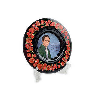 Тарілка дерев'яна чорна Ф14 Борітеся - поборете! Т. Шевченко мхутарч0004ф14