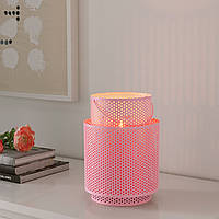 Ліхтар для свічки рожевий 26 см