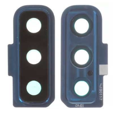 Скло камери з рамкою для смартфону Samsung A750 Galaxy A7 2018, синій