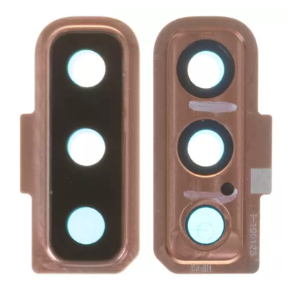 Скло камери з рамкою для смартфону Samsung A750 Galaxy A7 2018, золотистий