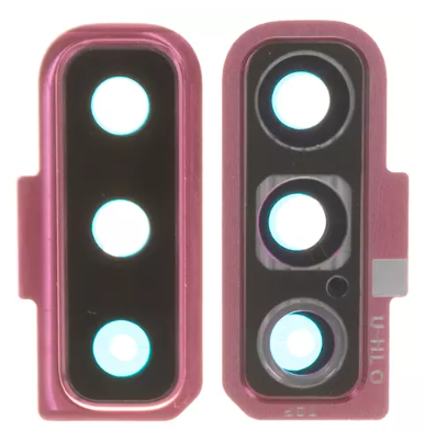 Скло камери з рамкою для смартфону Samsung A750 Galaxy A7 2018, рожевий