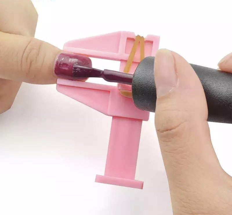 Пластиковый зажим-струбцина для поджатия и фиксации арки ногтя, на резинке. - фото 6 - id-p1655257420