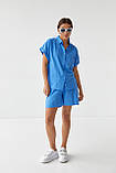 Жіночий літній костюм шорти та сорочка No.77 fashion — синій колір, S (є розміри), фото 5