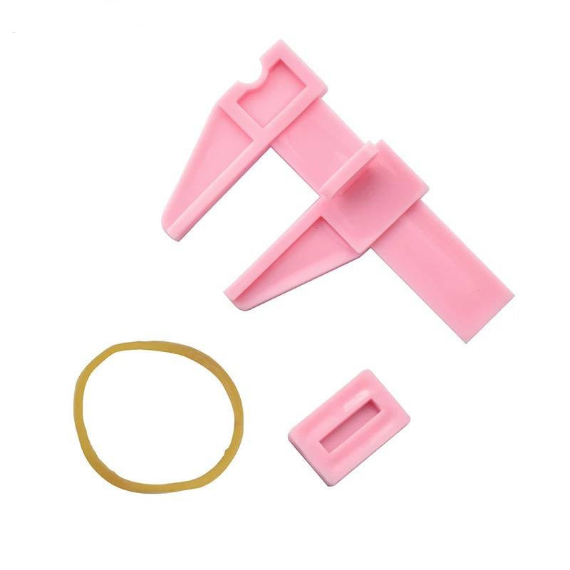 Пластиковый зажим-струбцина для поджатия и фиксации арки ногтя, на резинке. Розовый - фото 7 - id-p1655264383