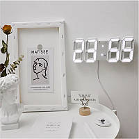 Электронные настенные / настольный часы LED с будильником календарем термометром / годинник