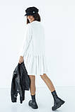 Сукня міді вільного фасону hot fashion — білий колір, M (є розміри), фото 2