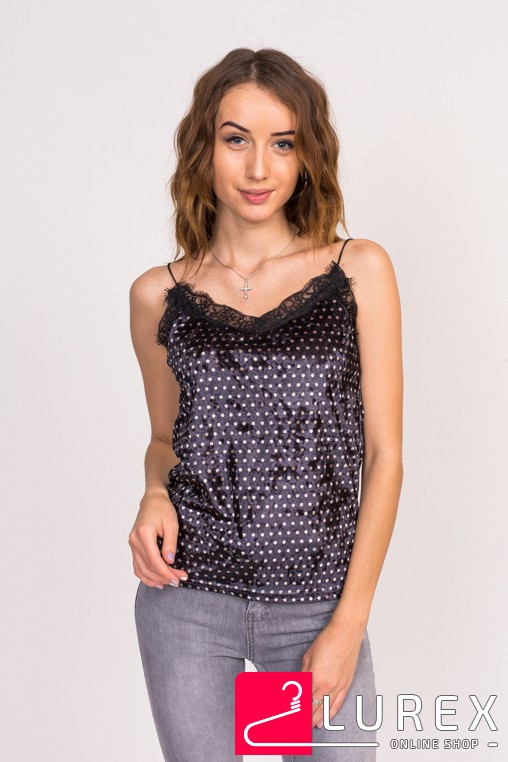 Жіноча майка в стилі білизни LUREX — темно-синій колір, L (є розміри)