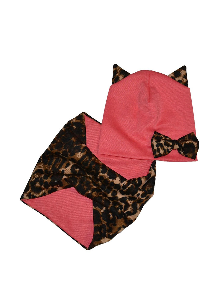 Шапка і снуд леопардовим принтом