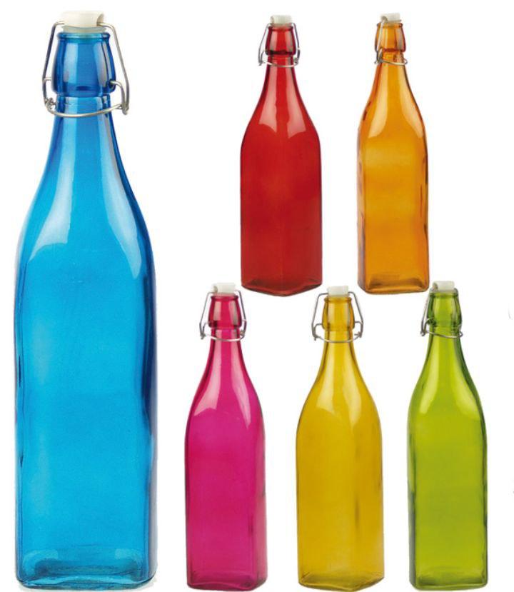 Пляшка скляна 1 л (різних кольорів), фото 1