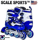 Дитячі розсувні ролики Scale Sports LF 967 Синій (розмір 29-33), фото 7