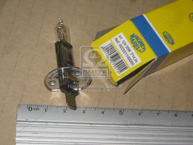 Лампа розжарювання H1 12V 55W P14,5s STANDART, Magneti Marelli 2551100000