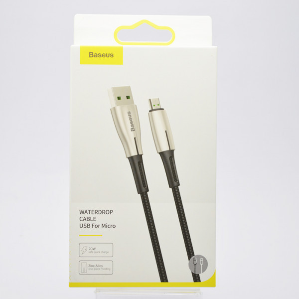 Кабель Baseus Waterdrop 4.0A microUSB 0,5m Black (CAMRD-A) Чорний