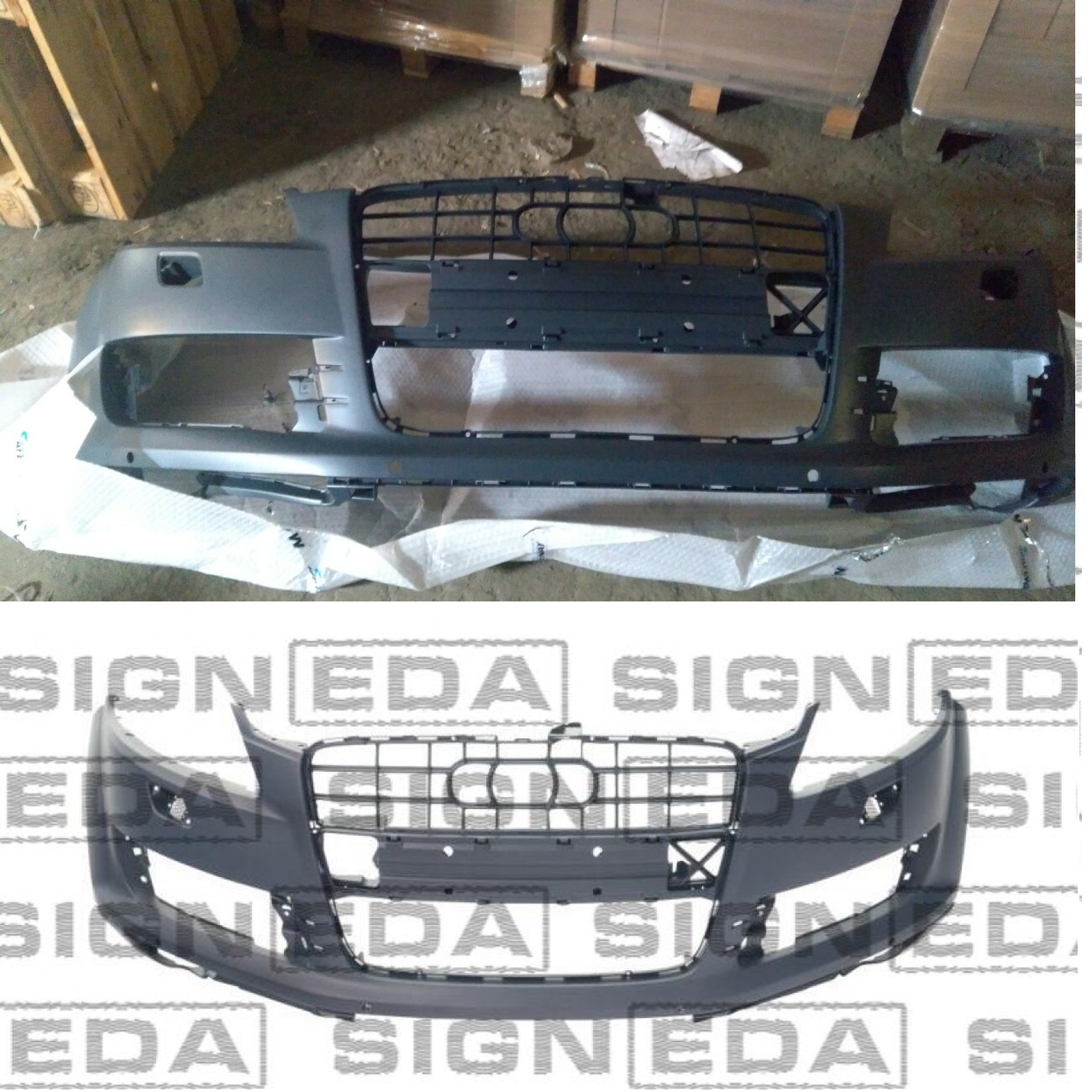 Передній бампер Audi Q7 (4L), 10.05-09.09 (Signeda) 4L0807105CGRU, 4L0807437H, фото 1
