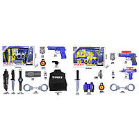 Набор с оружием JC007A-08 (12шт) полиция,жилет,пистолет,рация,компас,нож,звук,2 вида кор,46-29-5