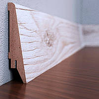 Плінтус МДФ, висота 80 мм, покриття по підлозі 21 мм, довжина 2,07 м, Дуб Пепельний