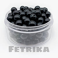 Намистини пластикові чорні 10 мм