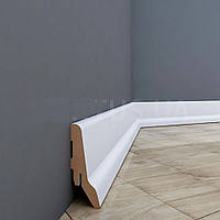 Плінтус із МДФ, класичної форми, висота 60 мм, перекриття по підлозі 23 мм, довжина 2,80 м, Білий