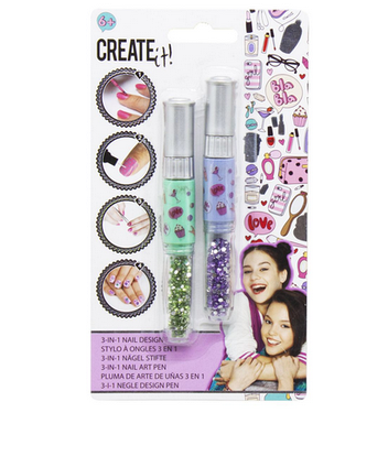Набір ручок для дизайну нігтів "CREATE IT!" 3 в 1 (зелений, бузковий) (84100)