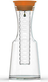 Графін ZestGlass 1100мл greenpharm greenpharm для лимонаду, вина і освіжаючих фруктово-ягідних напоїв (помаранчева кришка)