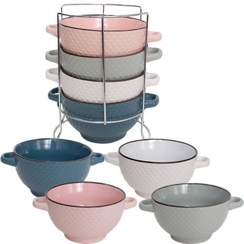 Набір 4 піали "Dots" 680мл greenpharm greenpharm  на металевій стійці, фото 1