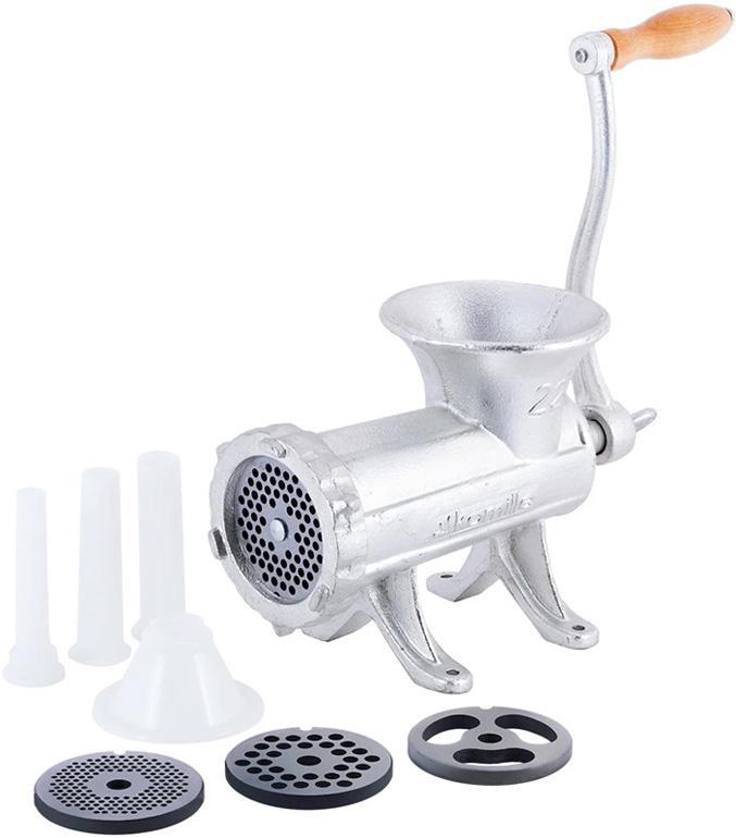 М’ясорубка ручна Kamille 2в1 з насадками для наповнення ковбас, 31х15х20.5см greenpharm, чавун, фото 1