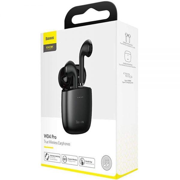 Бездротові навушники TWS (Bluetooth) Baseus Encok W04 PRO Чорний NGW04P-01